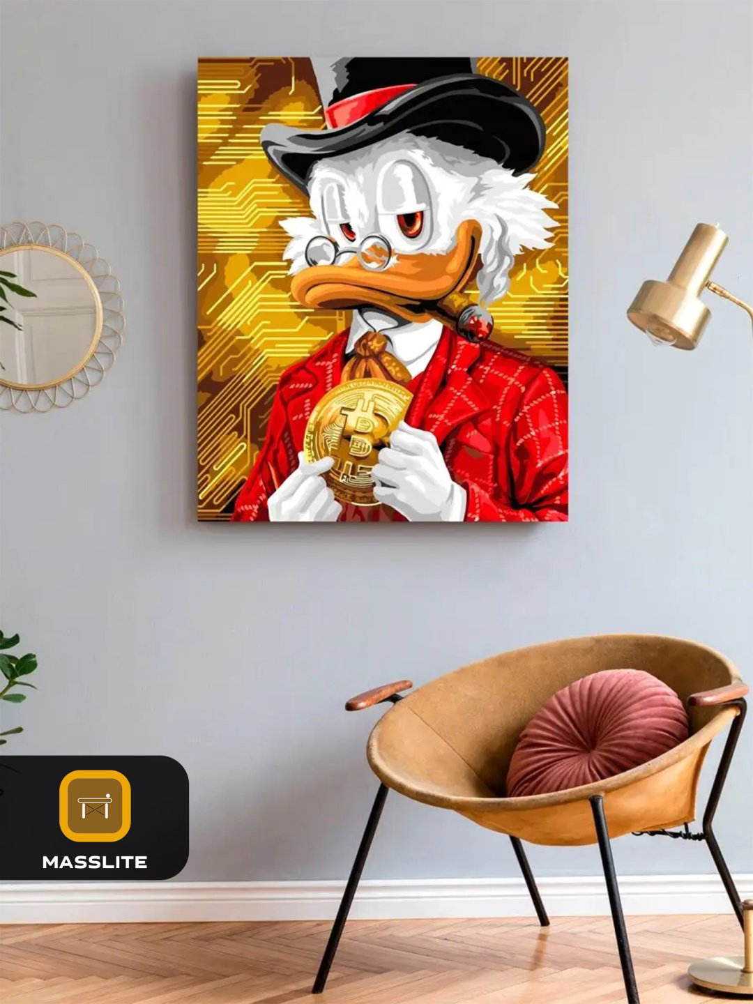 Картина MassLite Скрудж МакДак и биткоин холст на подрамнике 40x50 см купить,NaN