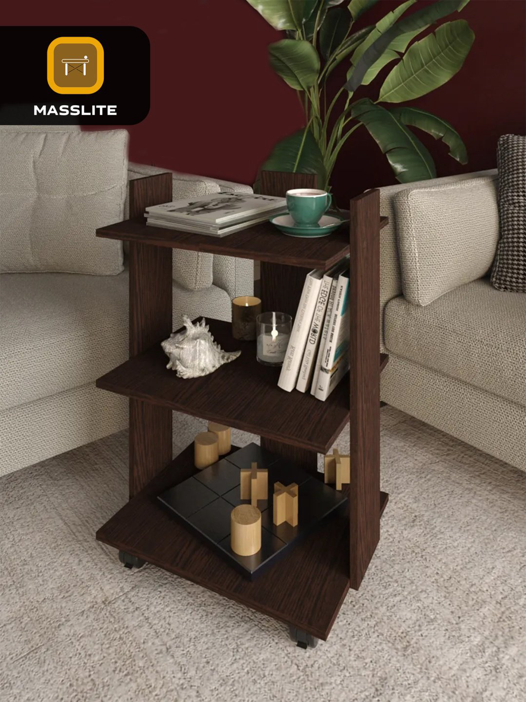 Журнальный столик MassLite DD-000787, 40.6x51.2x80 см, темно-коричневый купить,NaN