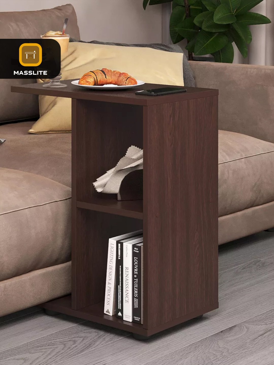 Журнальный столик MassLite DD-000982, 30x47x60 см, коричневый купить,NaN