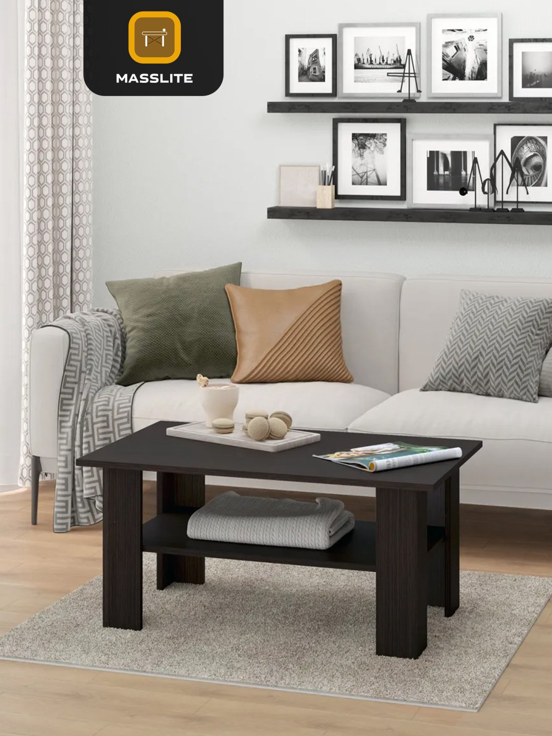 Журнальный столик MassLite DD-000922, 55x90x43 см, коричневый купить,NaN