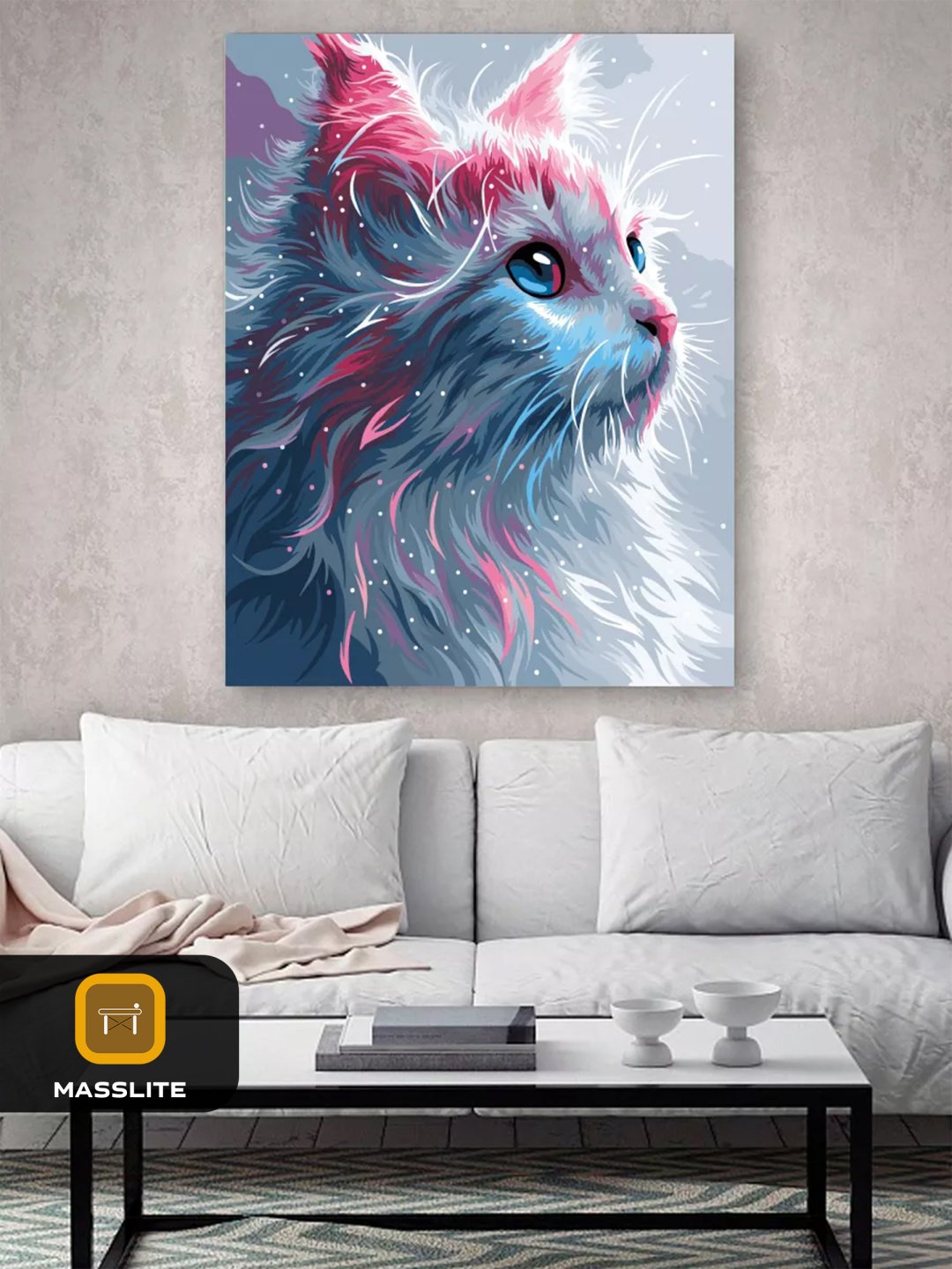Картина MassLite Голубая кошка холст на подрамнике 40x50 см купить,NaN
