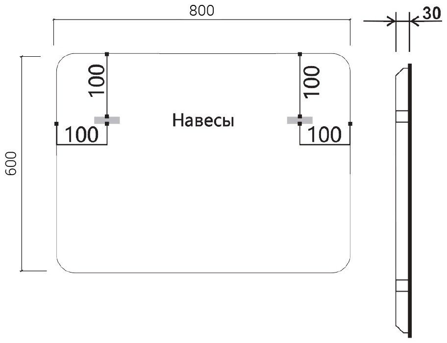 Зеркало настенное KABINKA.KZ 80x60см купить,124400