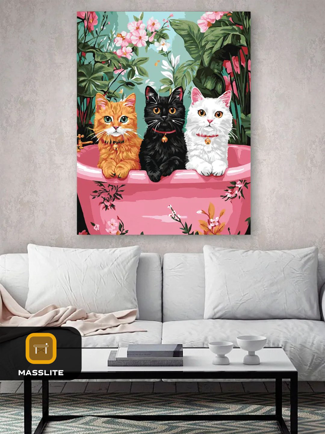 Картина MassLite Три кота холст на подрамнике 40x50 см купить,NaN