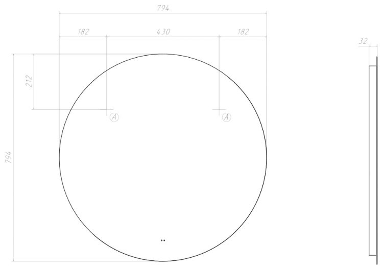 Зеркало настенное 80x80 см купить,73032