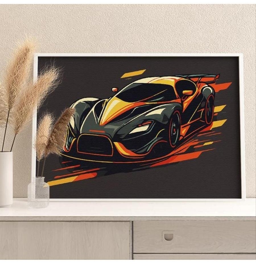 Картина Живопись по номерам Яркий гоночный автомобиль 20 см x 30 см купить,NaN