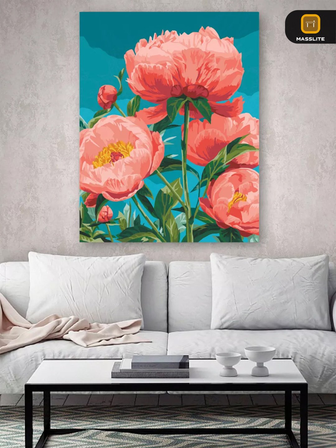Картина MassLite Нежные пионы холст на подрамнике 40x50 см купить,NaN