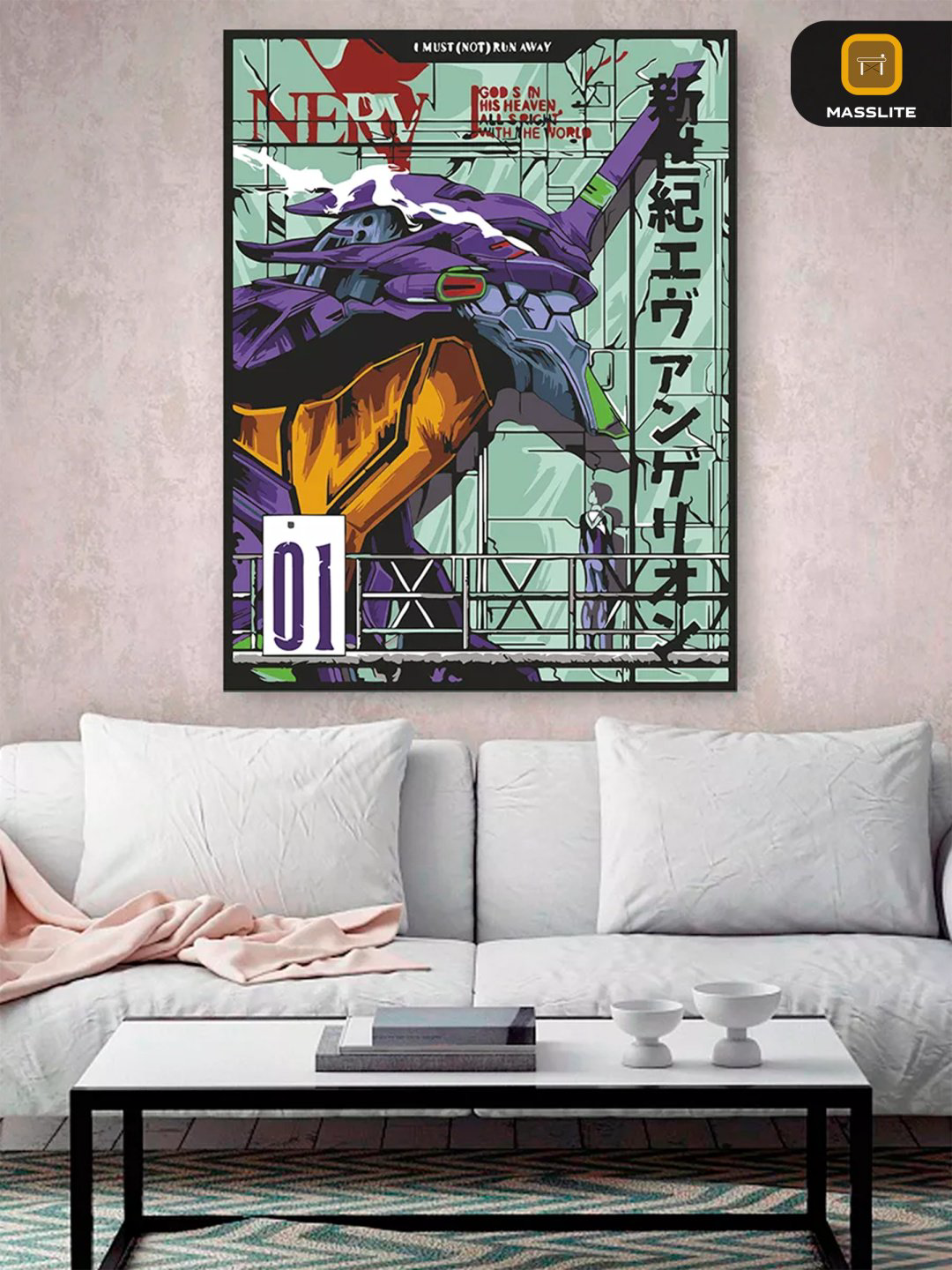 Картина MassLite Евангелион Eva-01 холст на подрамнике 40x50 см купить,NaN