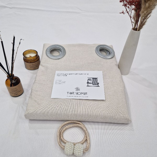 Штора для ванной Төr home 180x200 см бежевая