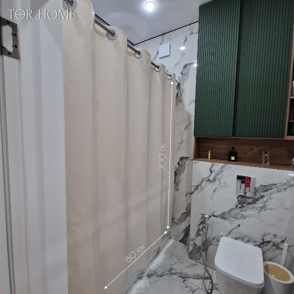 Штора для ванной Төr home 180x200 см бежевая