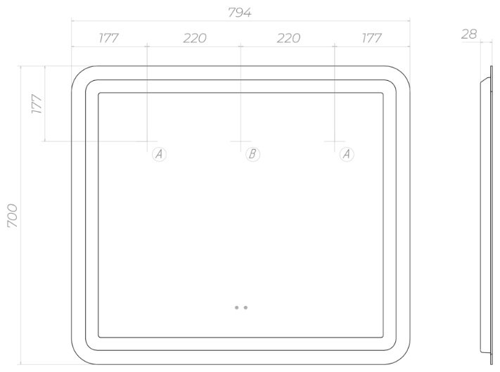 Зеркало настенное Vigo Jess classic 80x70см купить,NaN