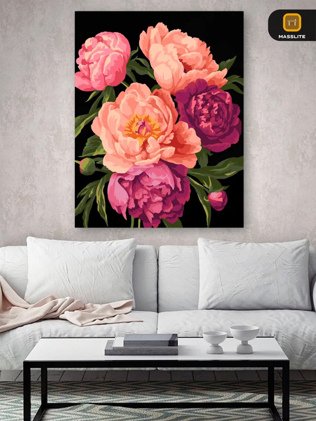 Картина MassLite Пионы холст на подрамнике 40x50 см купить,NaN