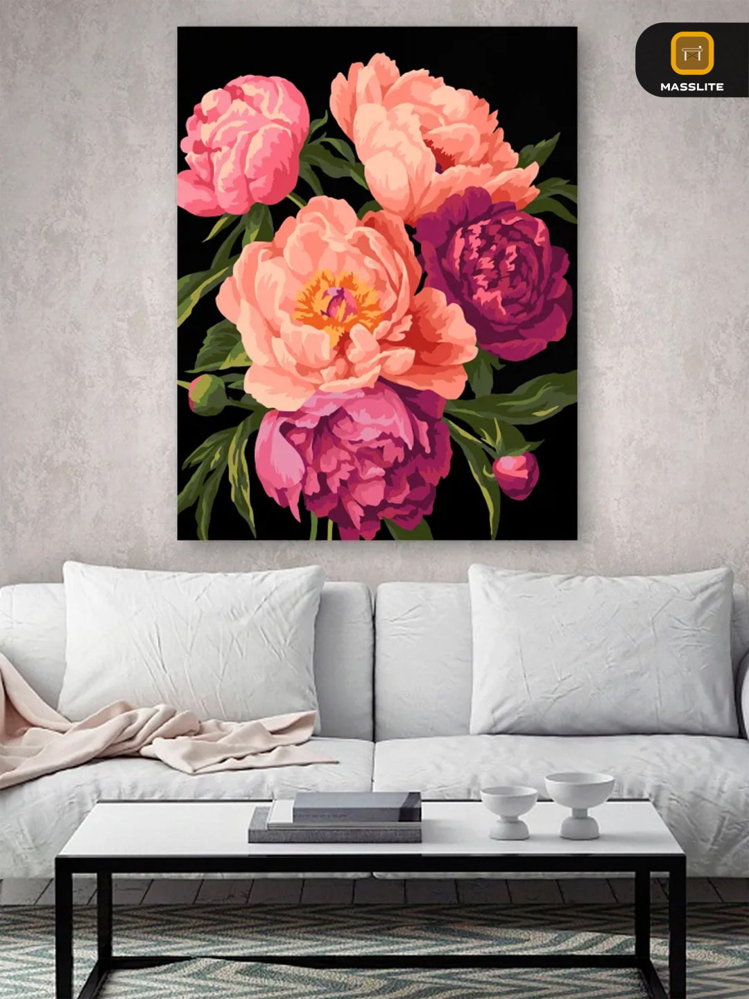 Картина MassLite Пионы холст на подрамнике 40x50 см купить,NaN