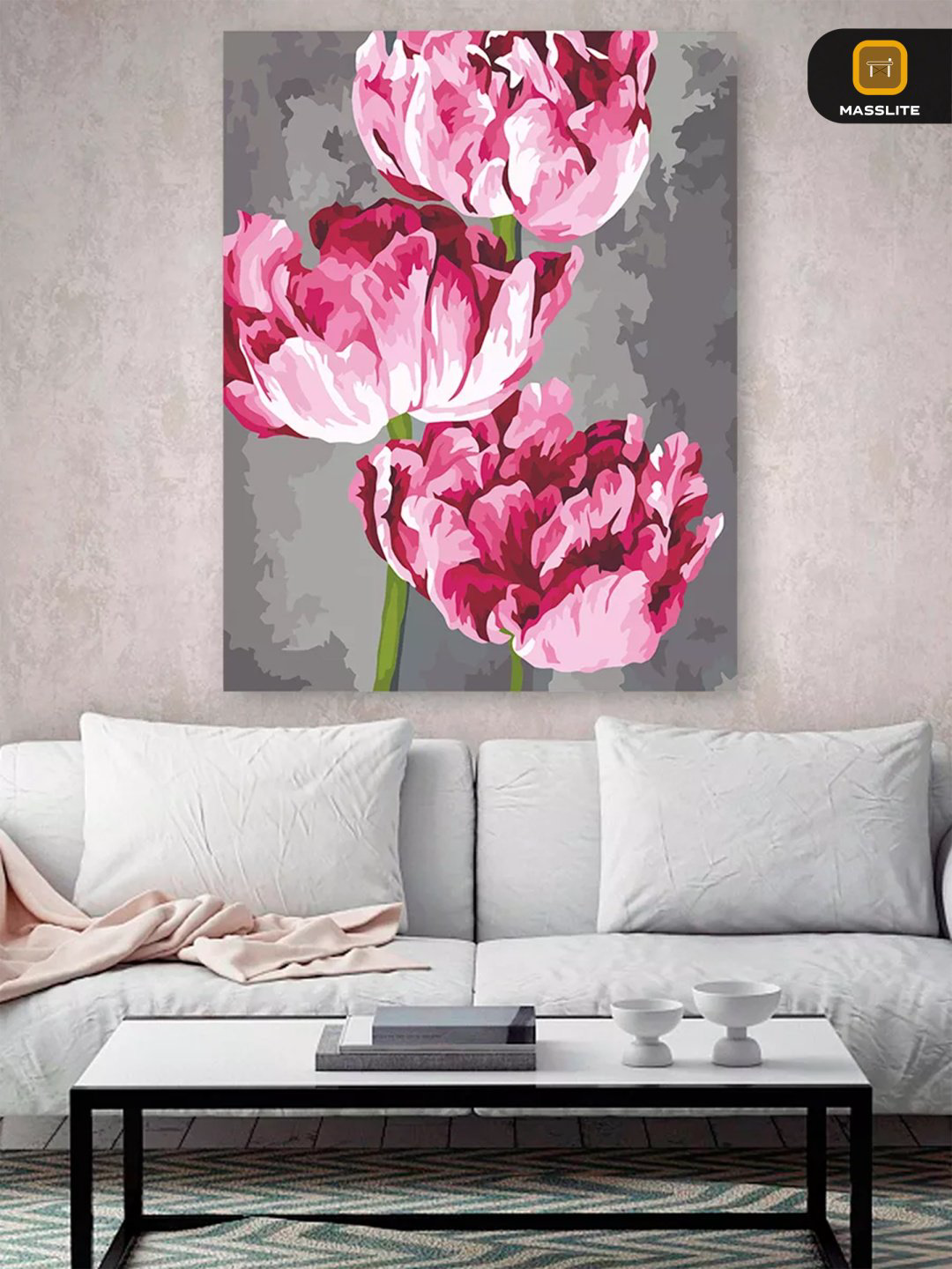Картина MassLite Пионы холст на подрамнике 40x50 см купить,NaN
