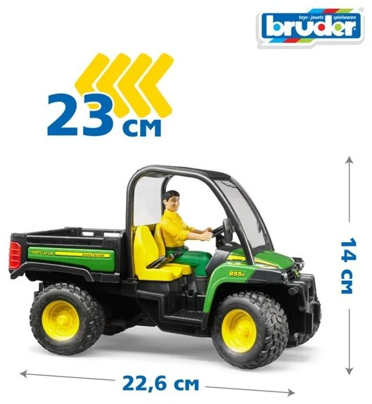 Спецтехника Bruder John Deere Gator XUV 855D зеленый, желтый купить,NaN