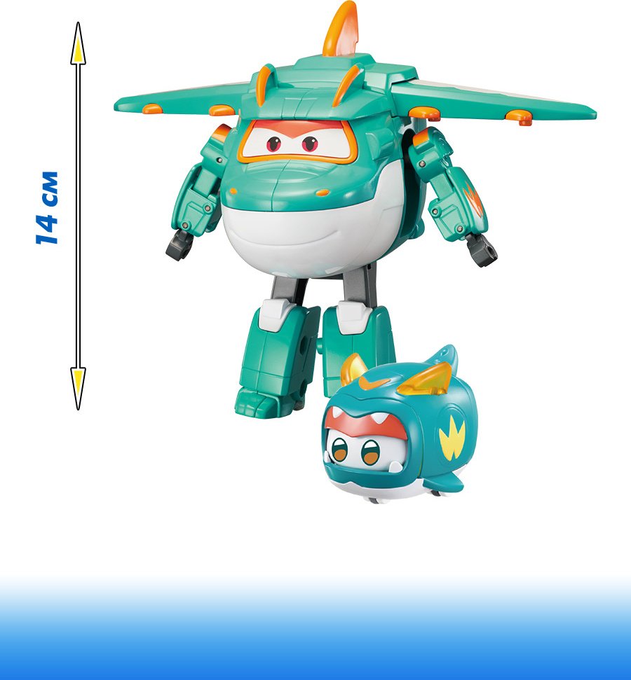 Трансформер Super Wings Супер Крылья Набор Тино с питомцем, высота 14 см