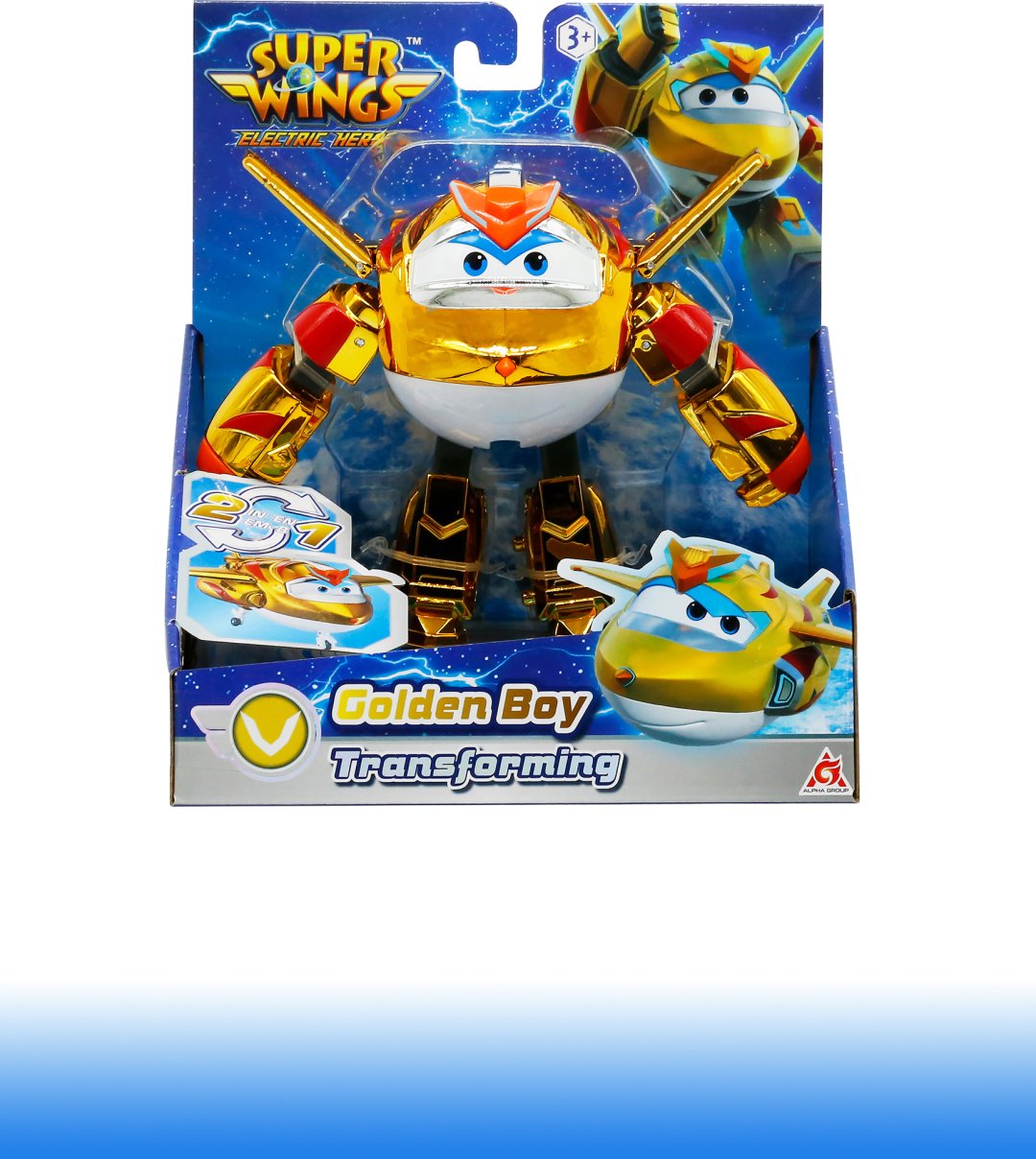 Трансформер Super Wings Трансформер Голден Бой (8 сезон), Супер Крылья, высота 13 см