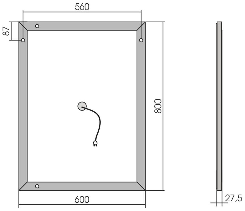 Зеркало настенное Vincea 60x80 см купить,NaN