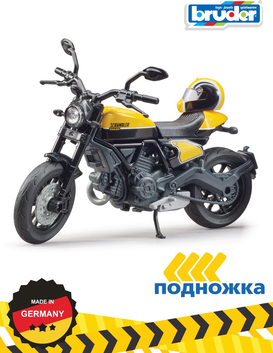 Мотоцикл Bruder Scrambler Ducati с мотоциклистом мультиколор