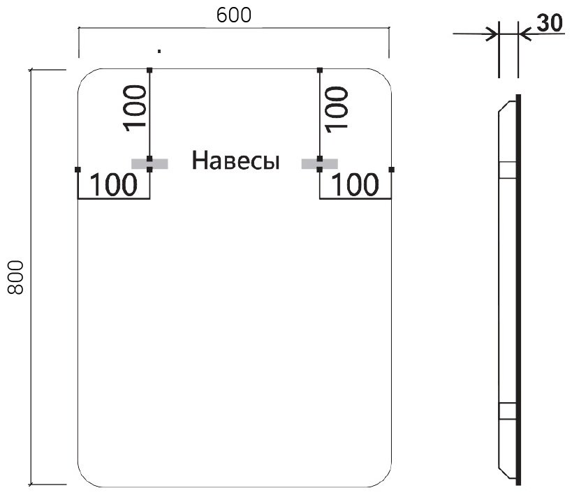 Зеркало настенное KABINKA.KZ 60x80см