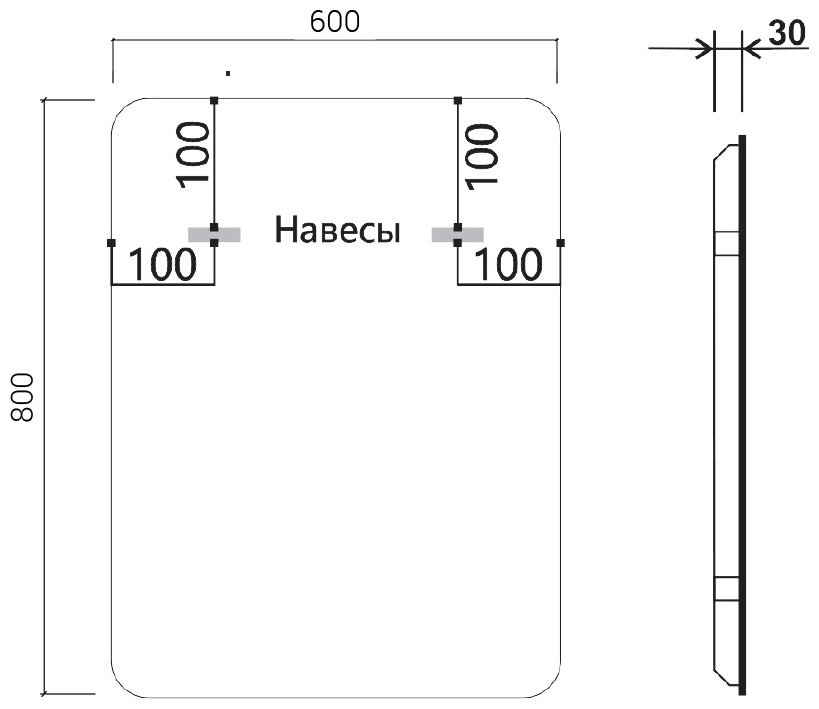 Зеркало настенное KABINKA.KZ 60x80см купить,123857