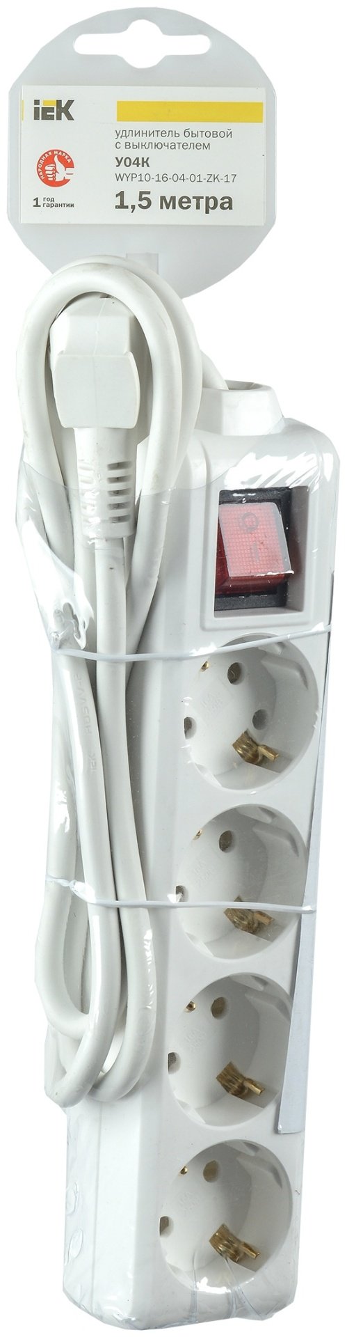 Сетевой фильтр IEK WYP10-16-04-03-ZK-N, 3 м купить,3090