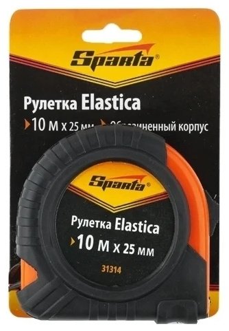 SPARTA рулетка бытовая, строительная 31314, 10 м х 25 мм купить,NaN