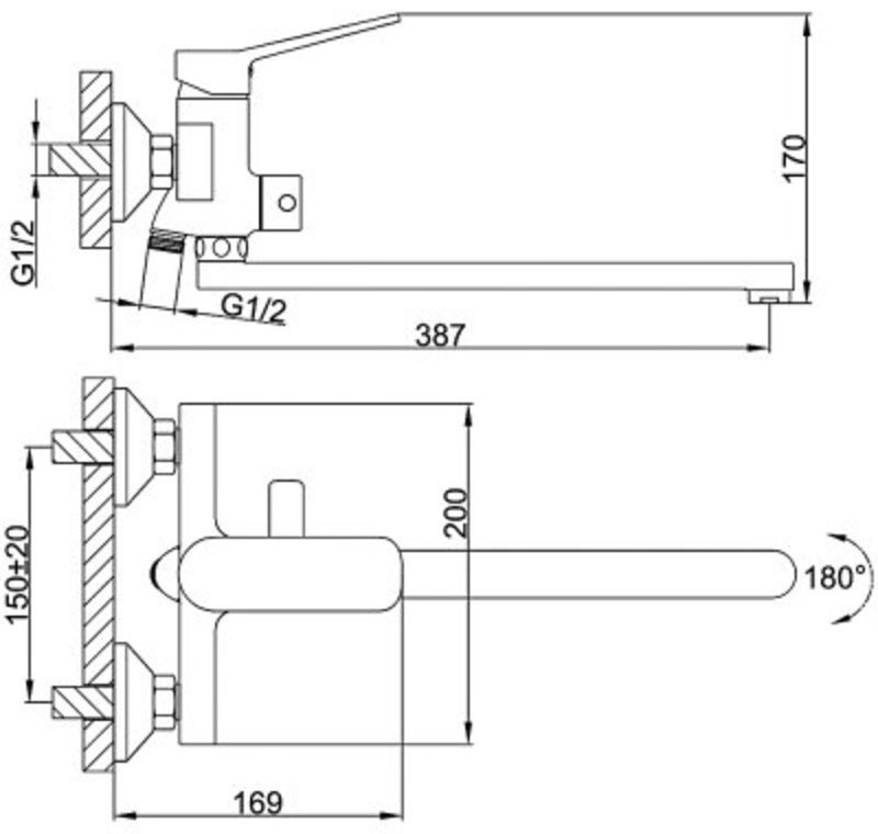 Смеситель для ванны Frap F2261, латунь, цвет хром купить,40450