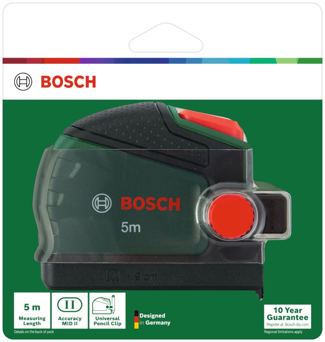Bosch рулетка строительная 1600A02Z9Y, 5 м х 22 мм