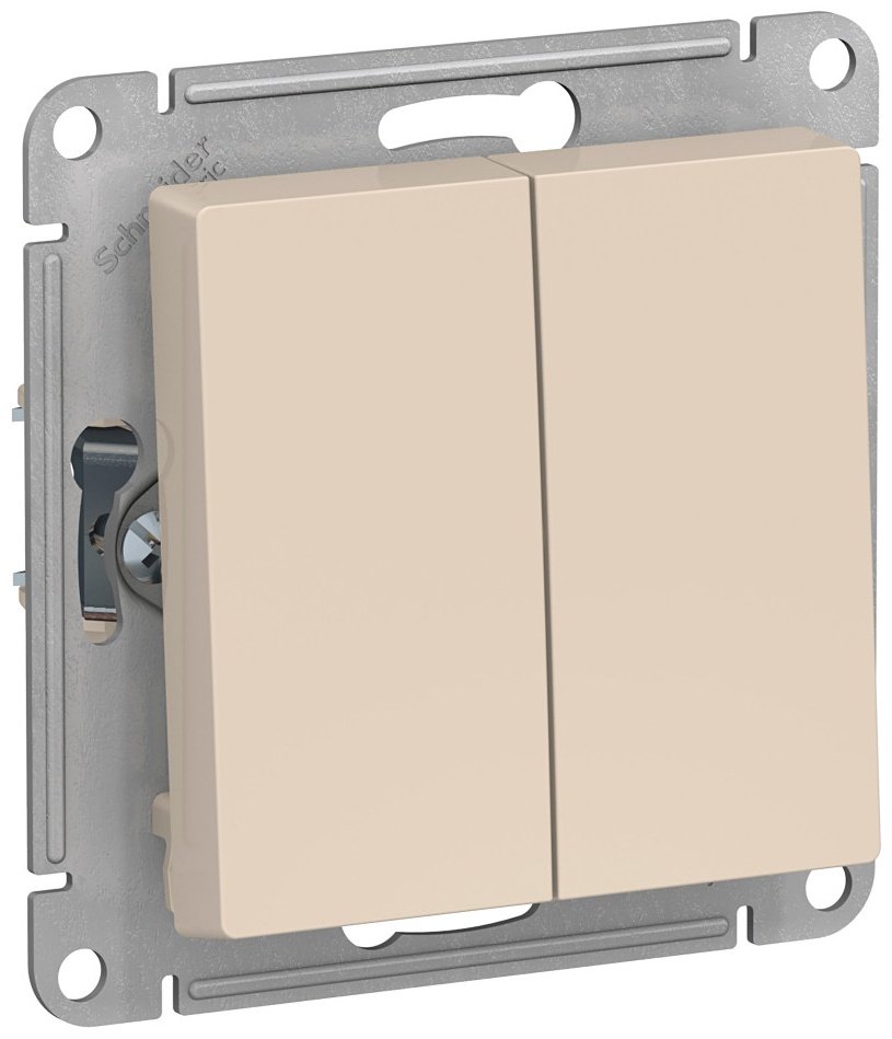 Systeme Electric AtlasDesign Песочный Переключатель 2-клавишный, сх.6/2, 10АХ, механизм купить,NaN
