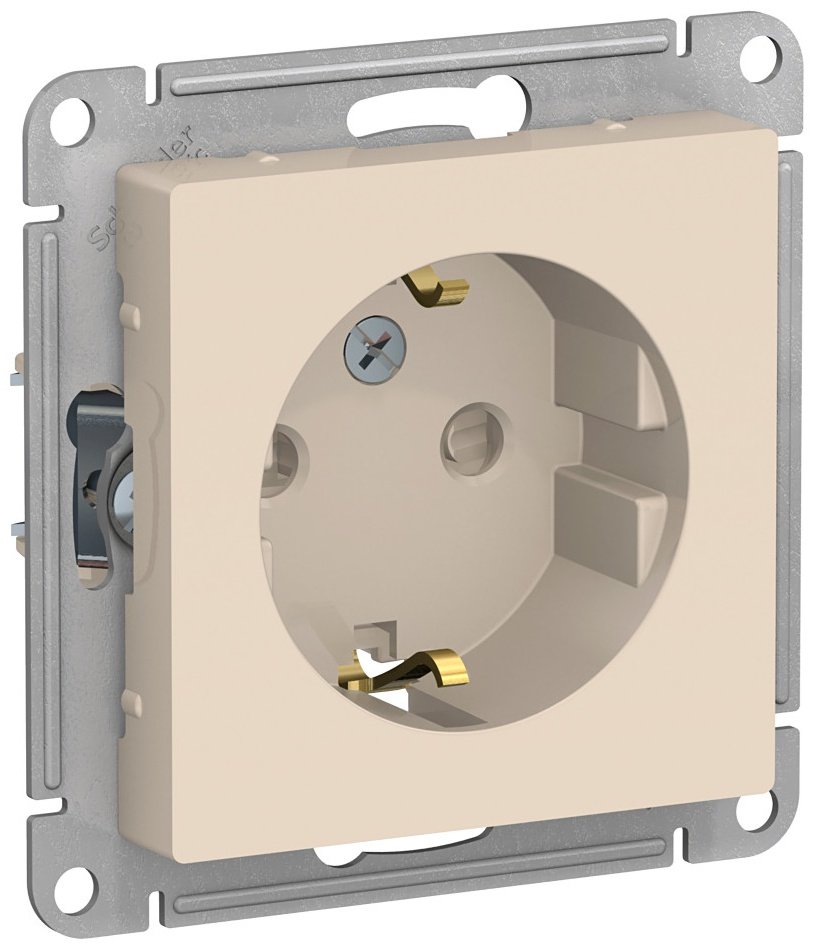 Розетка Systeme electric AtlasDesign бежевая ATN000245, бежевый купить,NaN