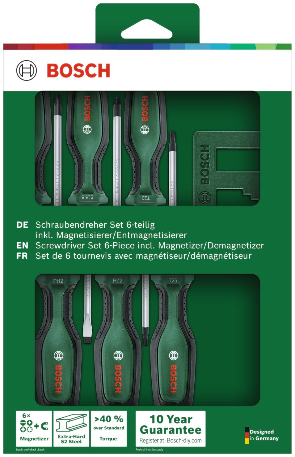 Bosch набор отверток 1600A02W7L PH2х125 мм, PH1х100 мм купить,11450