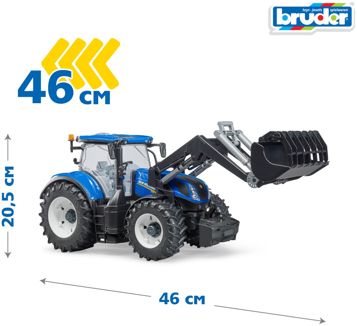 Спецтехника Bruder Трактор New Holland T7.315 с погрузчиком мультиколор