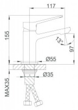Смеситель для раковины (умывальника) Frap F1062-9, однозахватный купить,24000