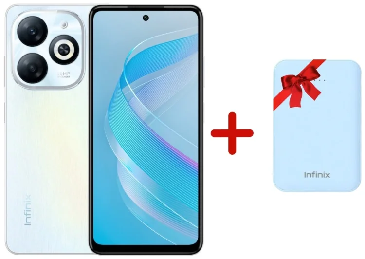 Смартфон Infinix Smart 8 Pro 4/256Gb Galaxy White + Подарок Портативный аккумулятор Infinix XP05 Blue купить,NaN