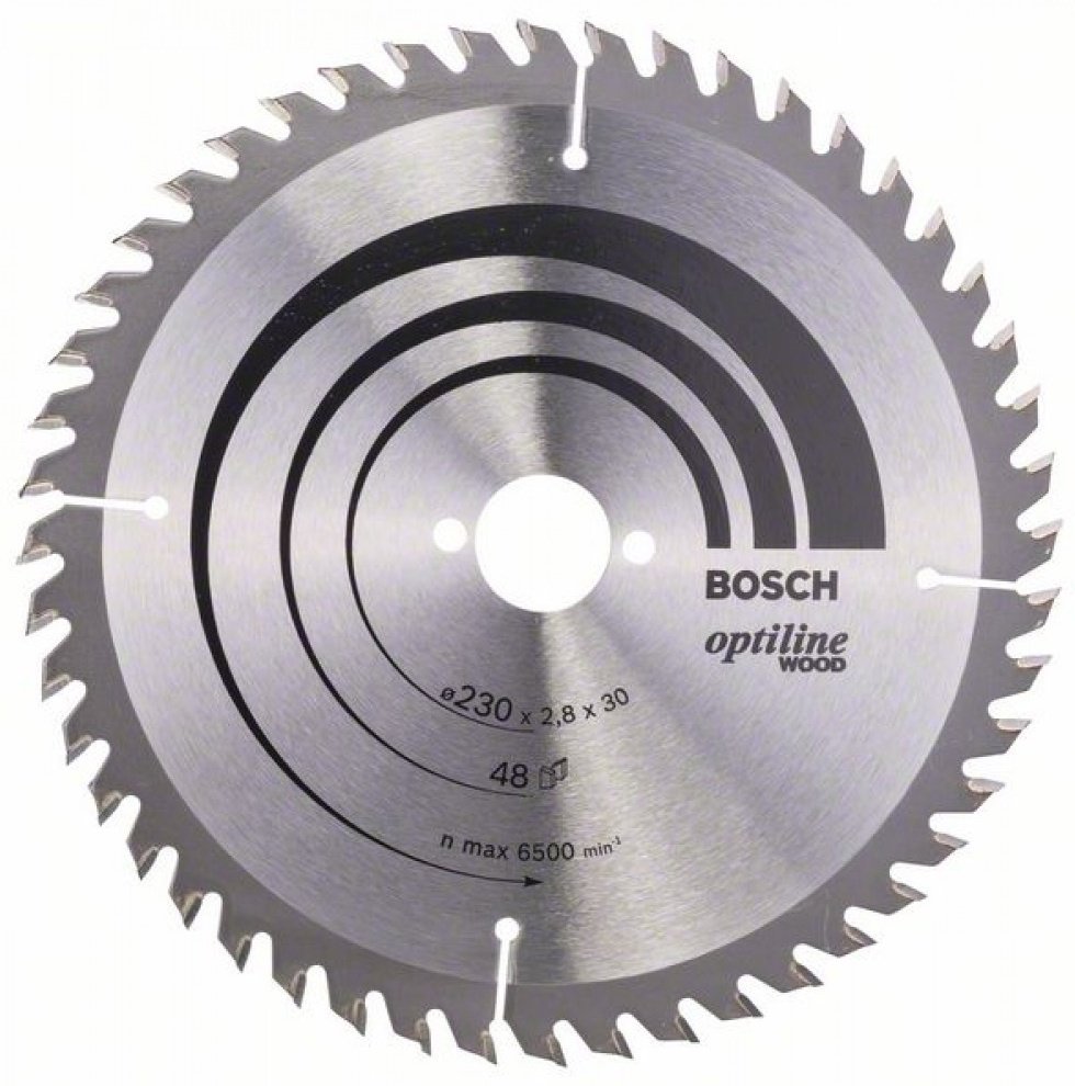 Пильный диск по дереву Bosch Optiline Wood 2608640629, 230x30 мм, 48Т купить,17528