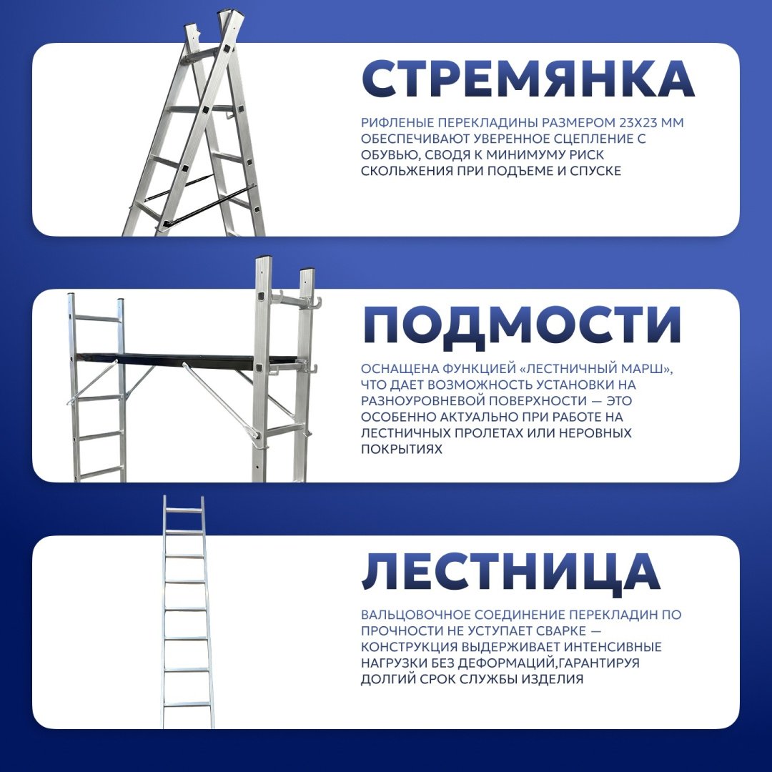 Подмости многофункциональные PROFSET 2х6 ступеней DLSL101-6 купить,73440