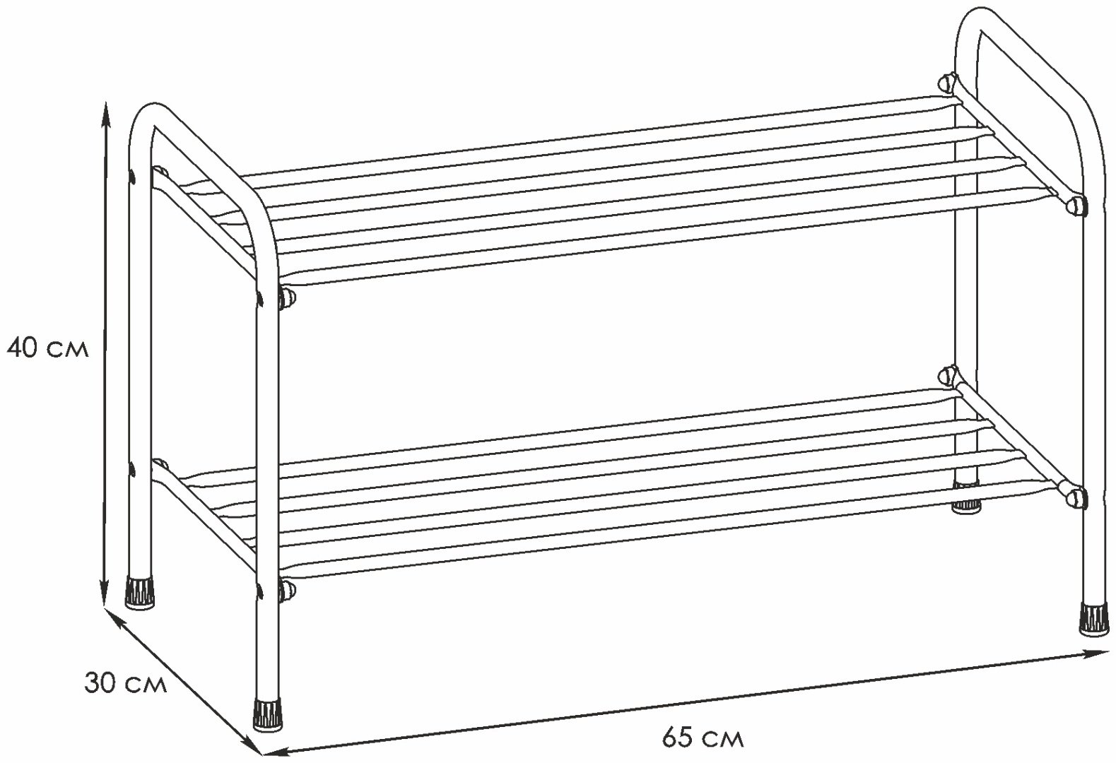 Обувница ЗМИ 65x30x40 см, металл