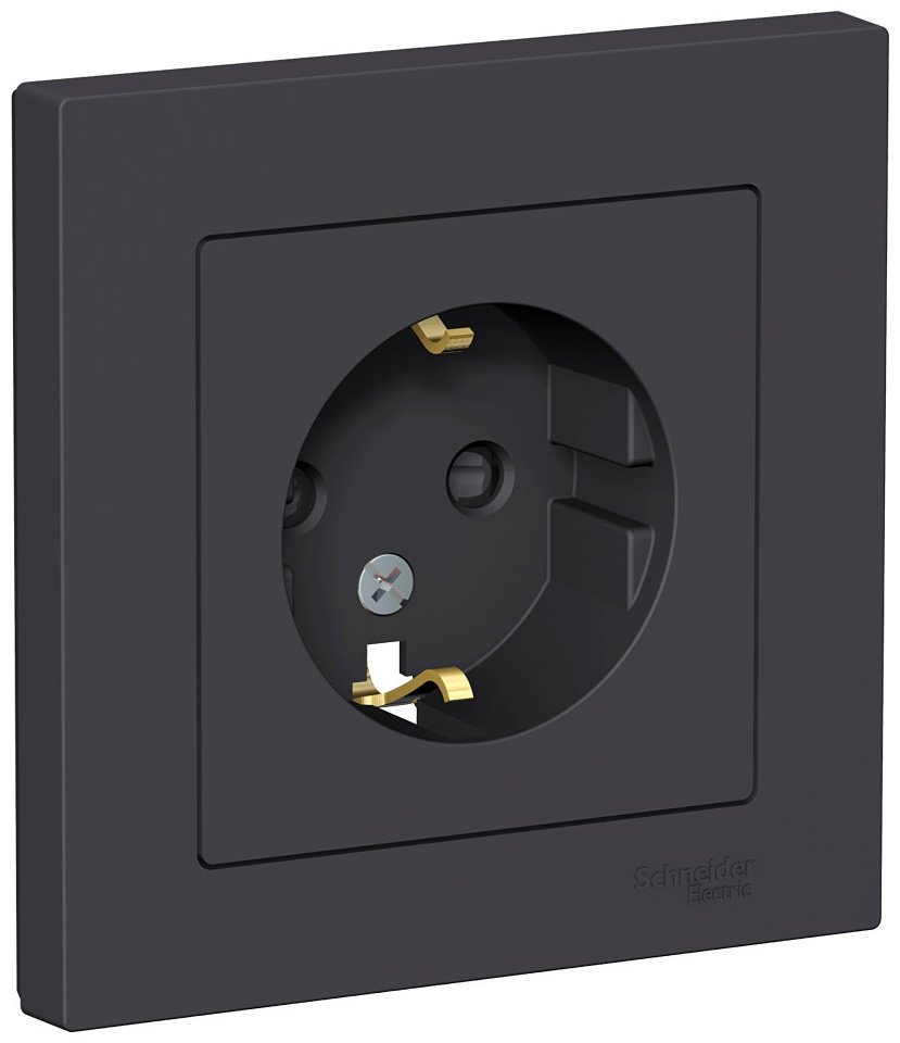 Розетка Systeme electric ATN001044, карбон купить,NaN
