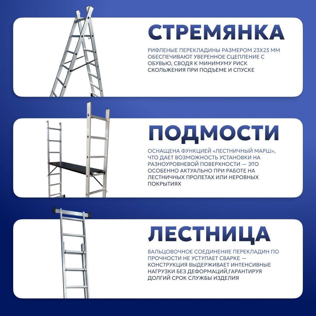Подмости многофункциональные PROFSET 2х7 ступеней DLSL101-7