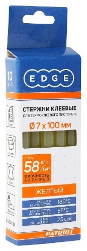 Стержни для клеевого пистолета Patriot желтый 10 шт