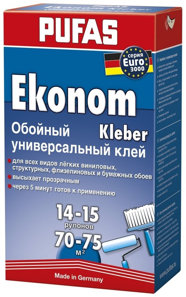 Клей обойный PUFAS Ekonom Kleber универсальный, 500 г купить,NaN