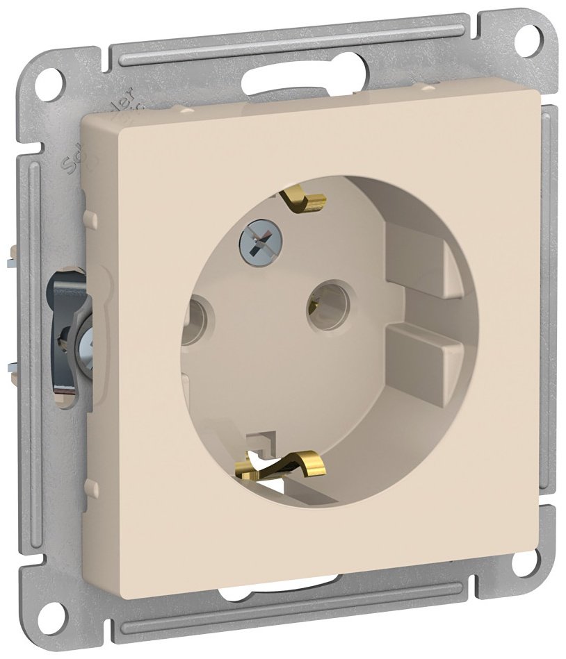 Розетка Systeme electric СП AtlasDesign бежевый ATN000243, бежевый купить,NaN