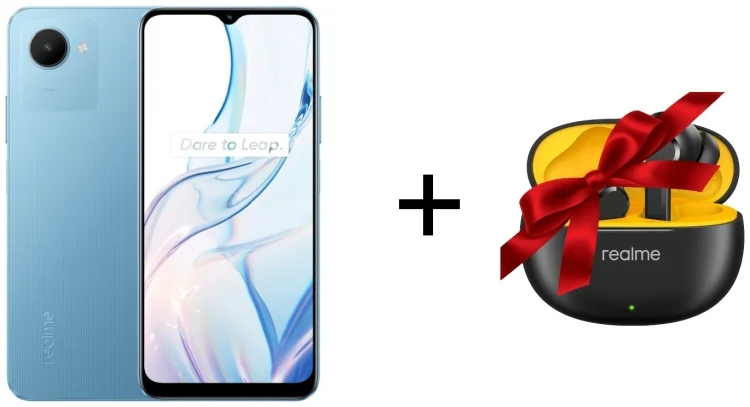 Смартфон Realme C30S 2/32Gb Stripe Blue + Подарок Наушники Realme Buds T100 Black купить,NaN