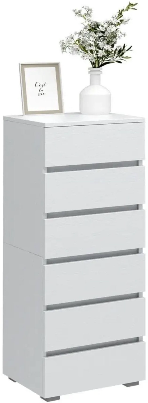 Комод 6 ящиков, 40.40x32.40x103.7 см, белый купить,NaN