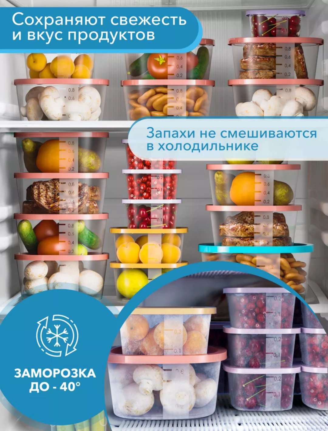 Набор контейнеров kvadrat2 20 шт, пластик, полипропилен купить,NaN