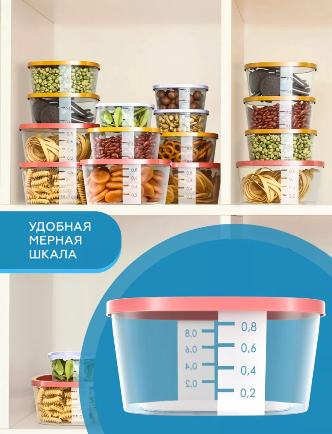 Набор контейнеров kvadrat2 20 шт, пластик, полипропилен купить,NaN