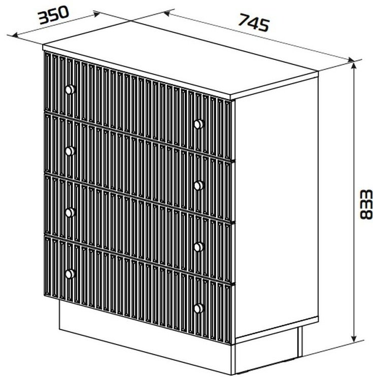 Комод MassLite Элегрия, 75x35x83 см, белый купить,NaN