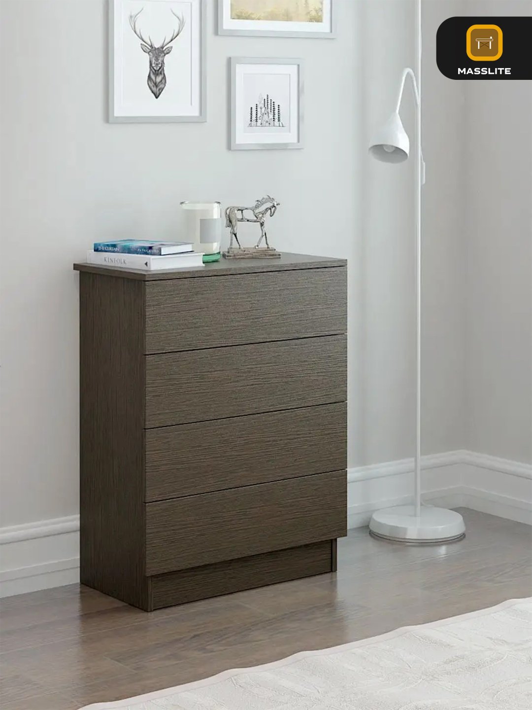 Комод MassLite ZHM-000060, 61.40x32.20x79.4 см, темно-коричневый купить,NaN