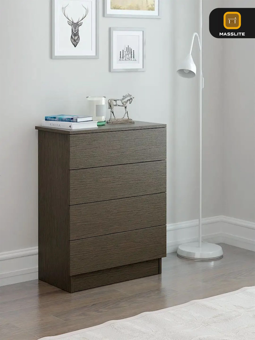 Комод MassLite ZHM-000060, 61.40x32.20x79.4 см, темно-коричневый купить,NaN