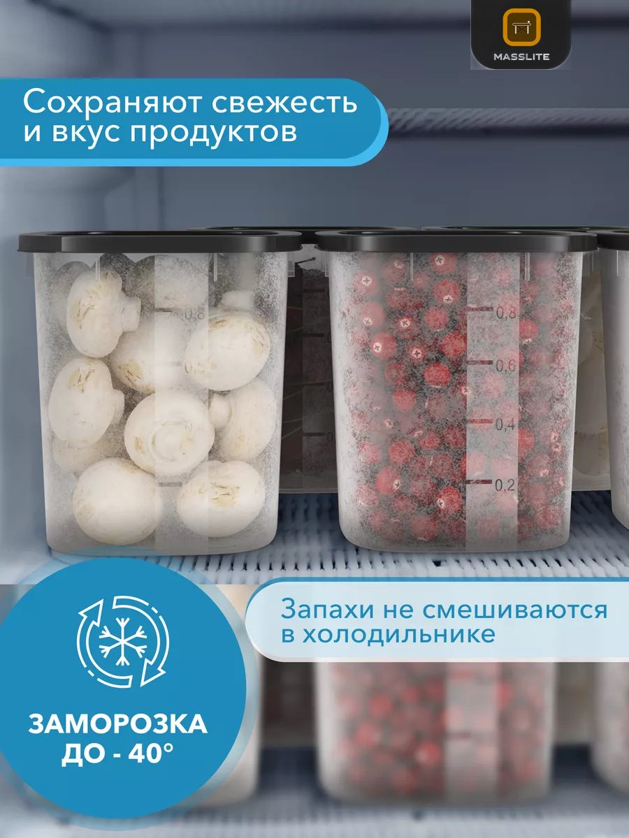 MassLite набор контейнеров МС-100019 12 шт, полипропилен, пластик купить,NaN